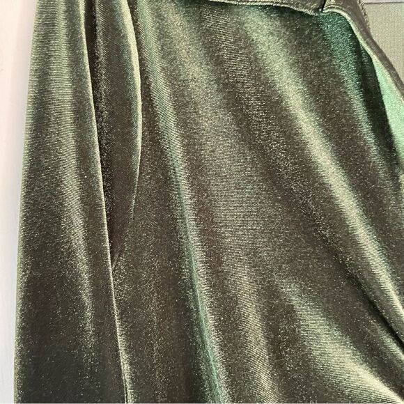 Vintage 90's Inc USA Ruched Velvet Button Down KneeLength Dress - Picture 2 of 6